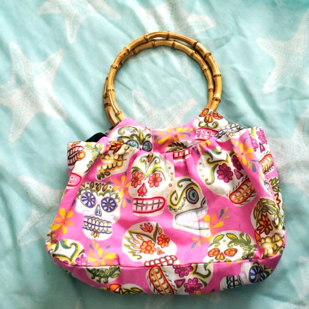 Mis Cositas bamboo handle handbag